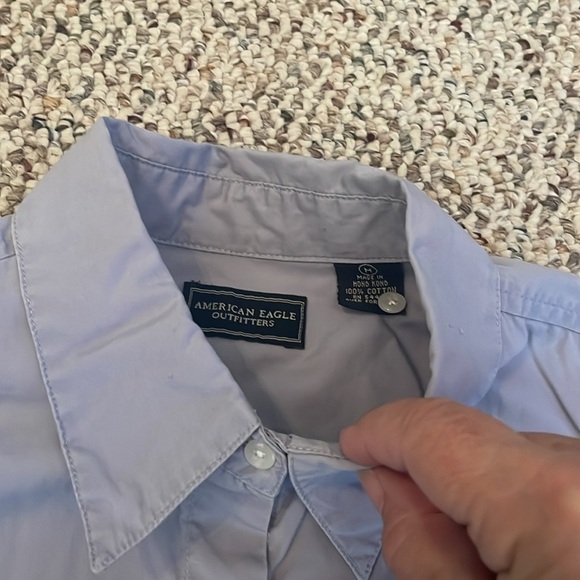 American Eagle Light Purple 3/4 Length Sleeve Button Up - Picture 3 of 7